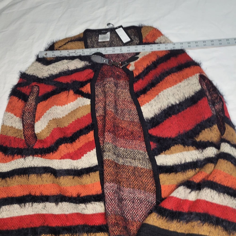 VERTIGO PARIS CAPE PONCHO Burnt Orange Fringe SIZE L/XL NWT Women's - Picture 7 of 9